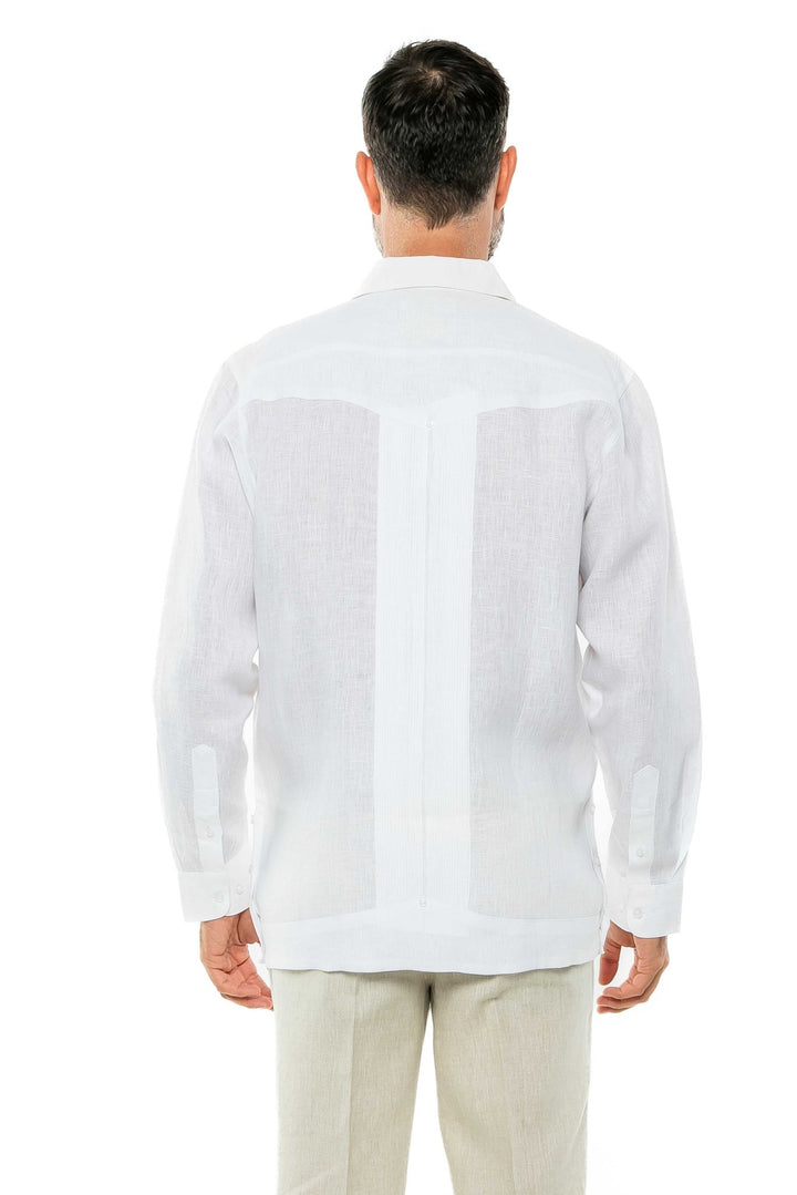 Men's 100% Linen Two - Pocket Design Guayabera Shirt Long Sleeve - Especially Yours
