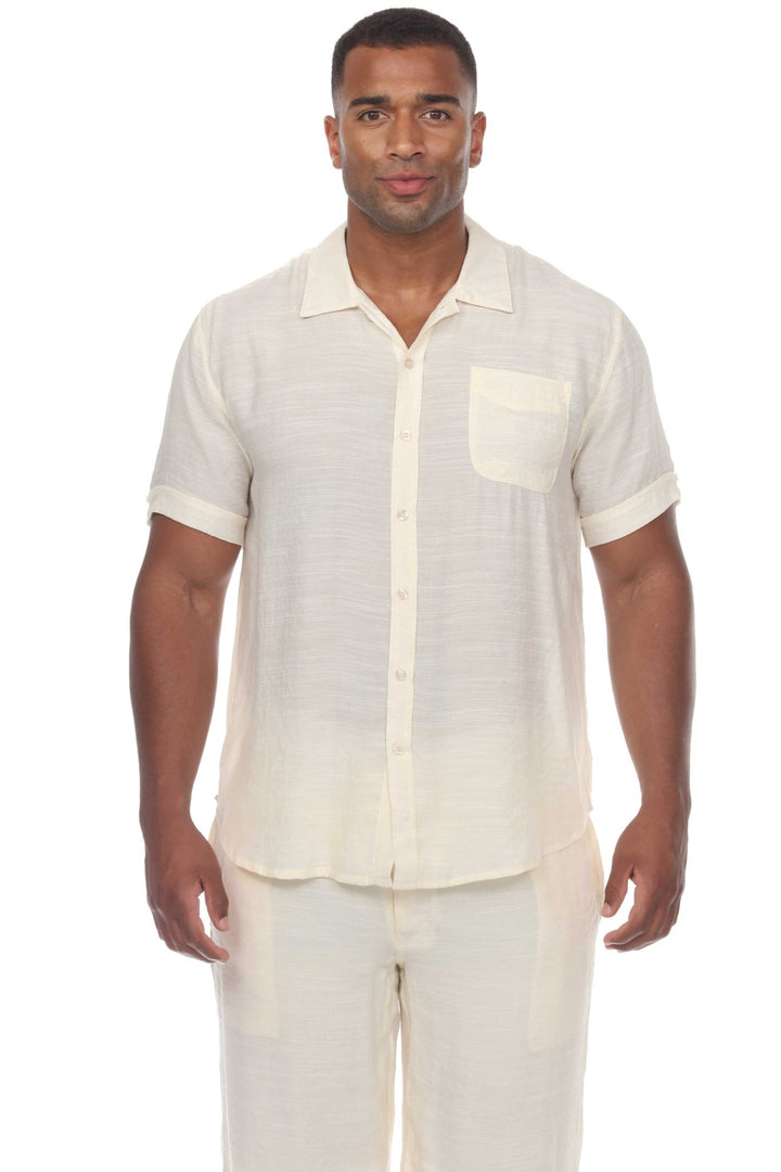 Men's Beach Casual Short Sleeve Button Down Shirt - Especially Yours