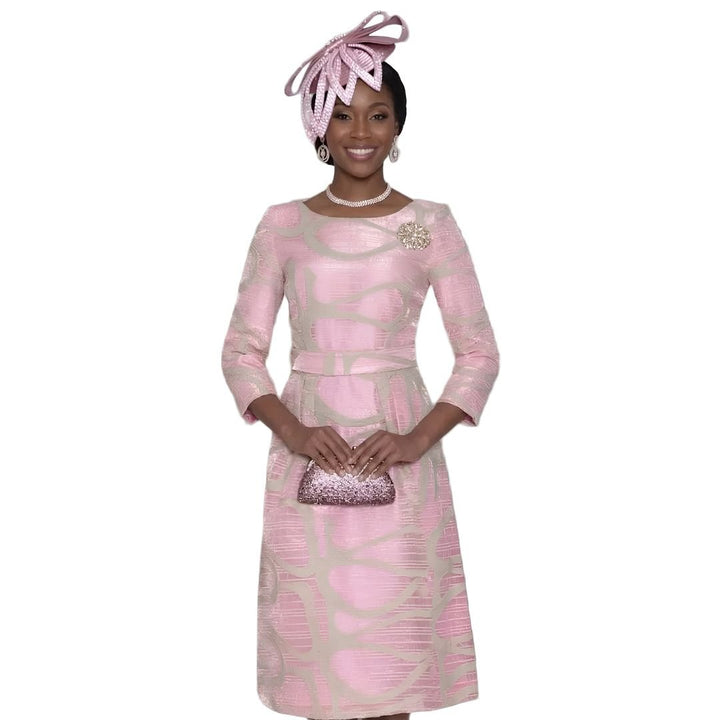 Metallic Rose Jacquard A - Line Sheath Dress by Lily & Taylor - Especially Yours