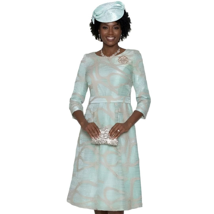 Metallic Rose Jacquard A - Line Sheath Dress by Lily & Taylor - Especially Yours