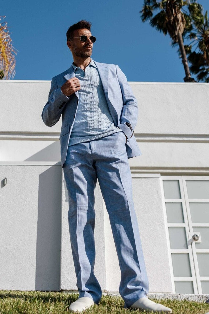 Mojito Reserve Men's Textured Linen Cotton Blend Suit - Especially Yours