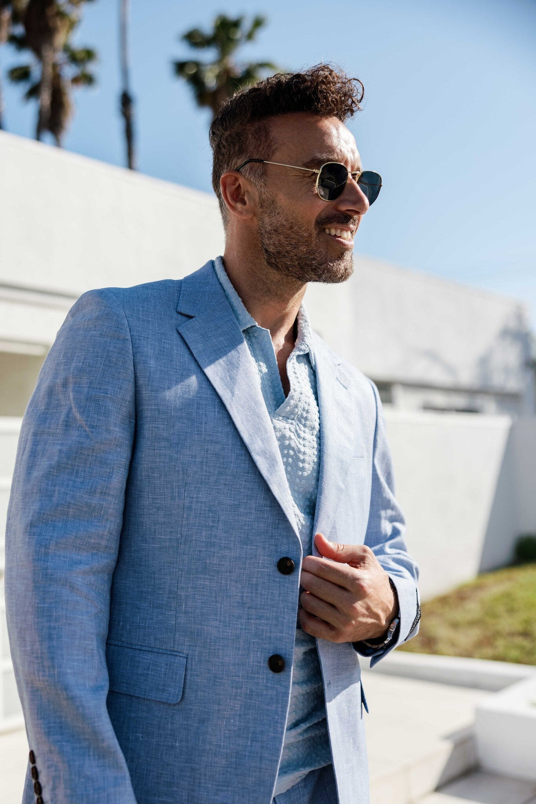 Mojito Reserve Men's Textured Linen Cotton Blend Suit - Especially Yours