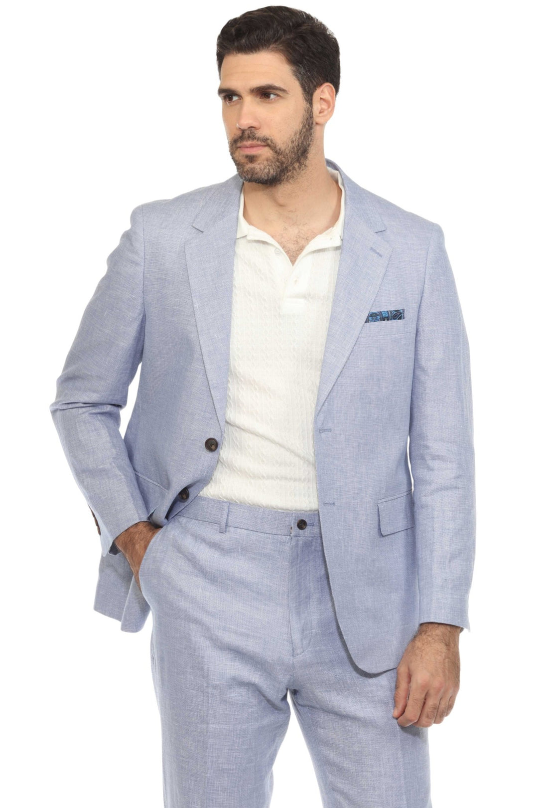 Mojito Reserve Men's Textured Linen Cotton Blend Suit - Especially Yours