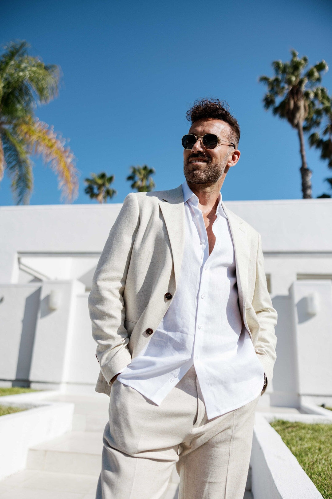 Mojito Reserve Men's Textured Linen Cotton Blend Suit - Especially Yours