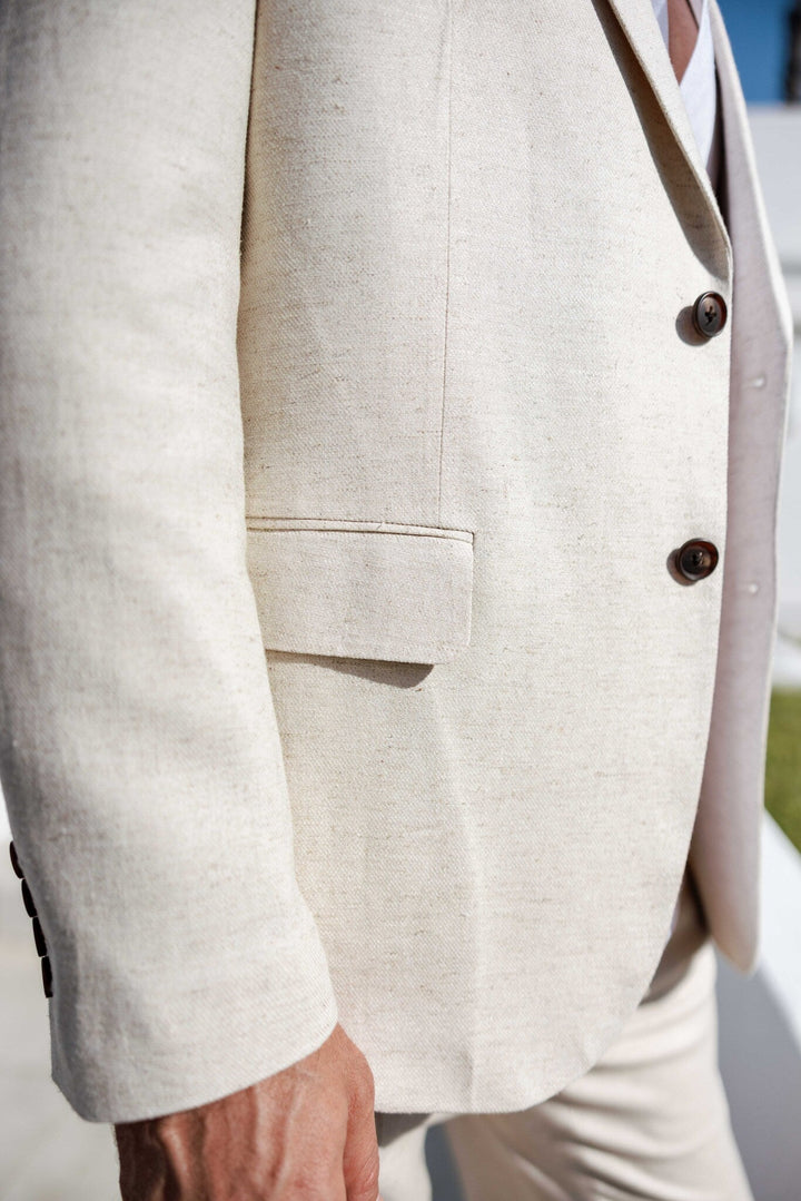 Mojito Reserve Men's Textured Linen Cotton Blend Suit - Especially Yours