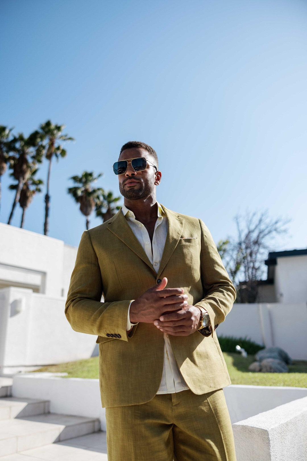 Mojito Reserve Men's Textured Linen Blend Suit - Especially Yours