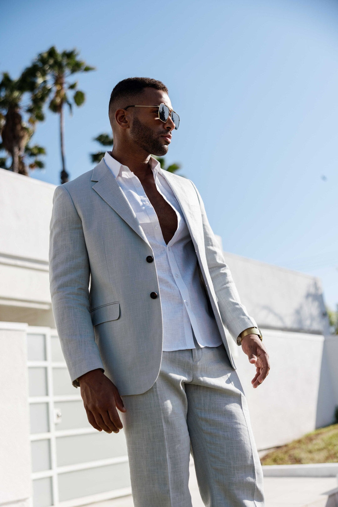 Mojito Reserve Men's Textured Linen Blend Suit - Especially Yours