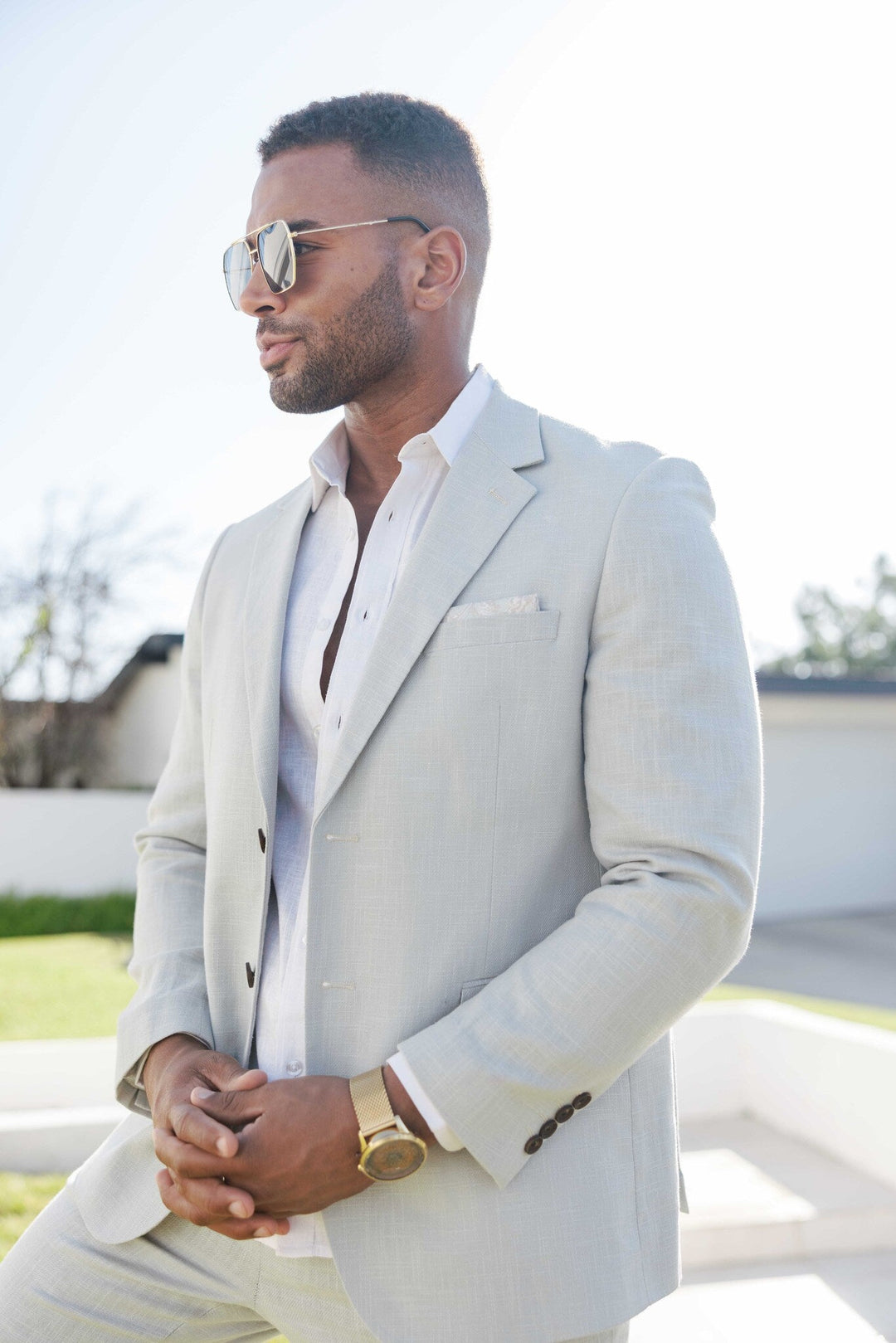 Mojito Reserve Men's Textured Linen Blend Suit - Especially Yours