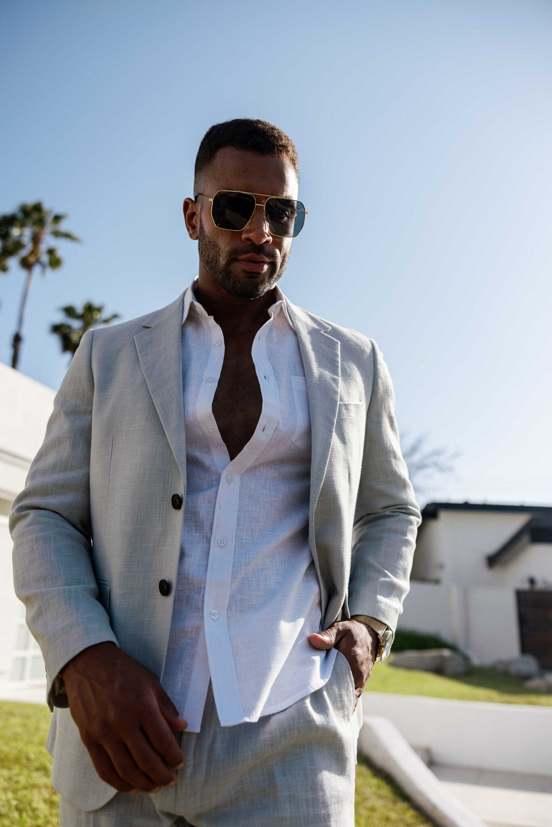 Mojito Reserve Men's Textured Linen Blend Suit - Especially Yours