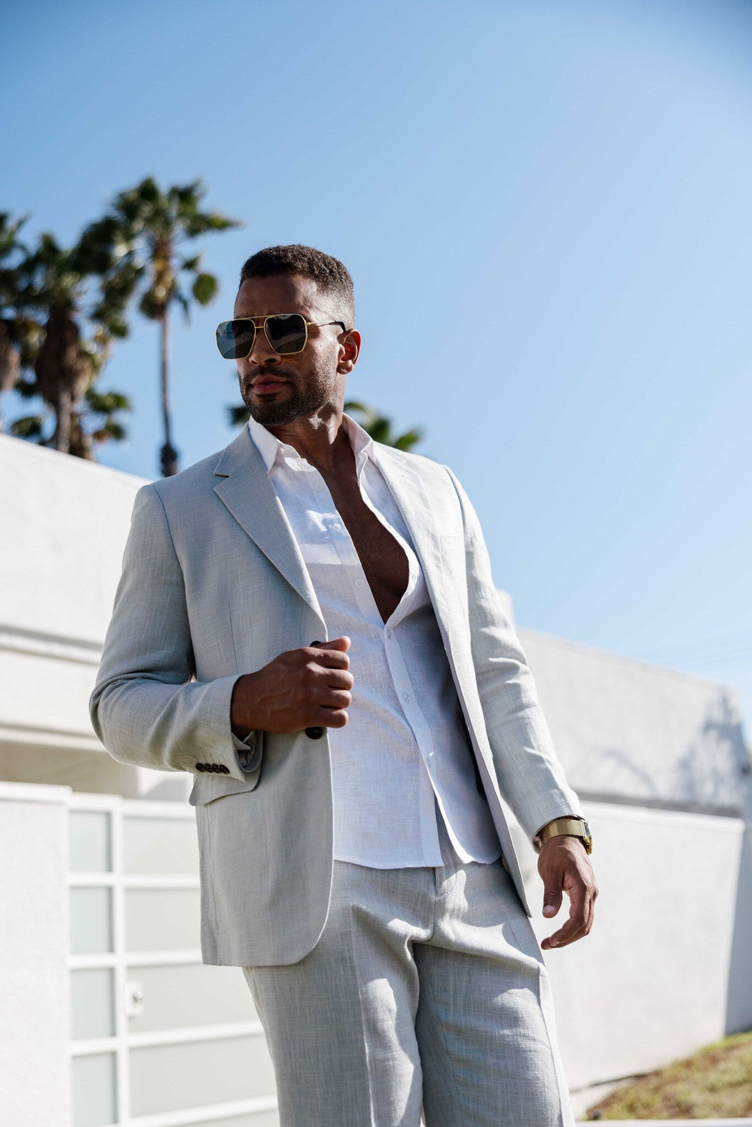 Mojito Reserve Men's Textured Linen Blend Suit - Especially Yours