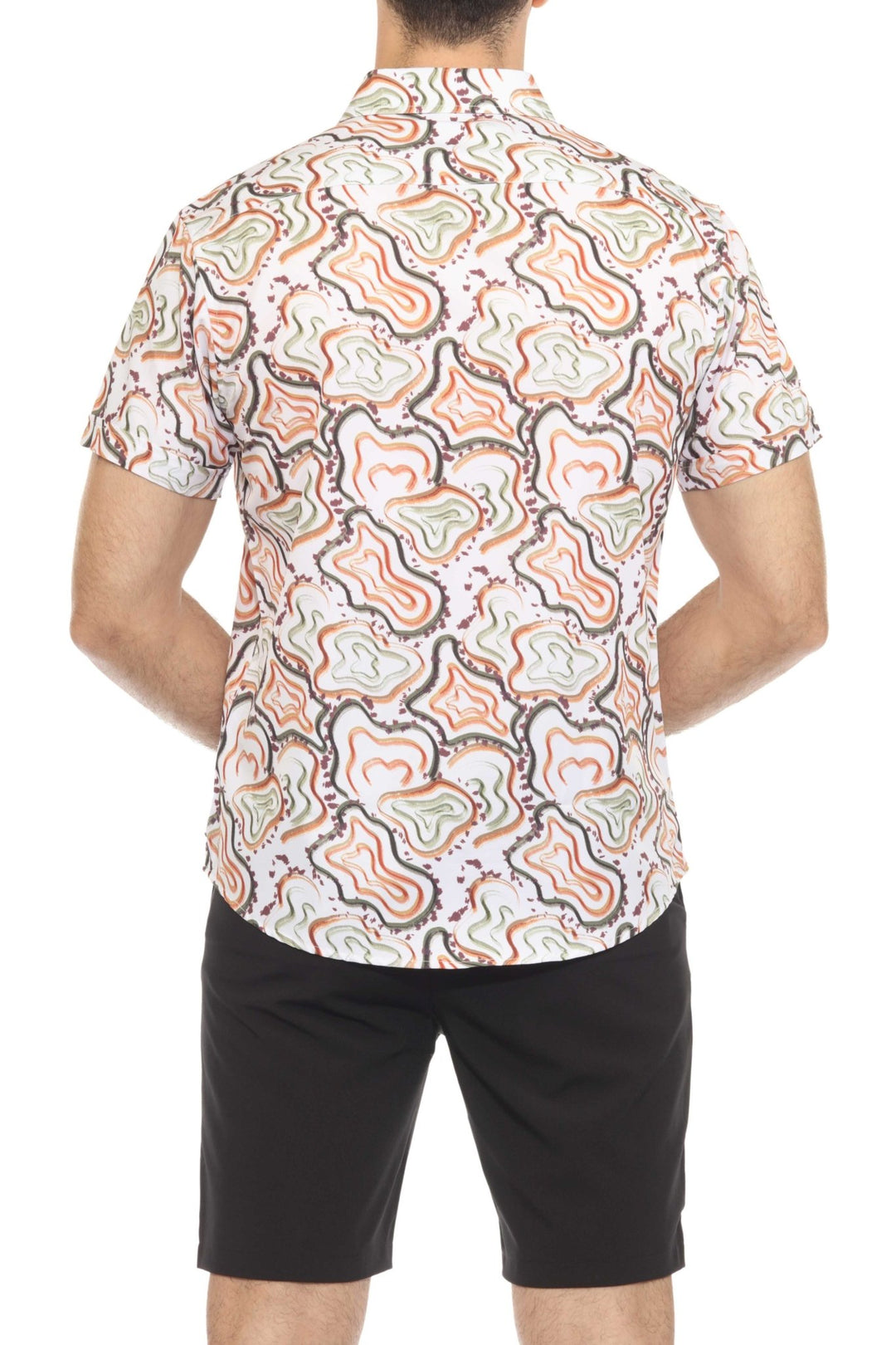 Men’s Multi Abstract Short Sleeve Stretch Shirt - Especially Yours