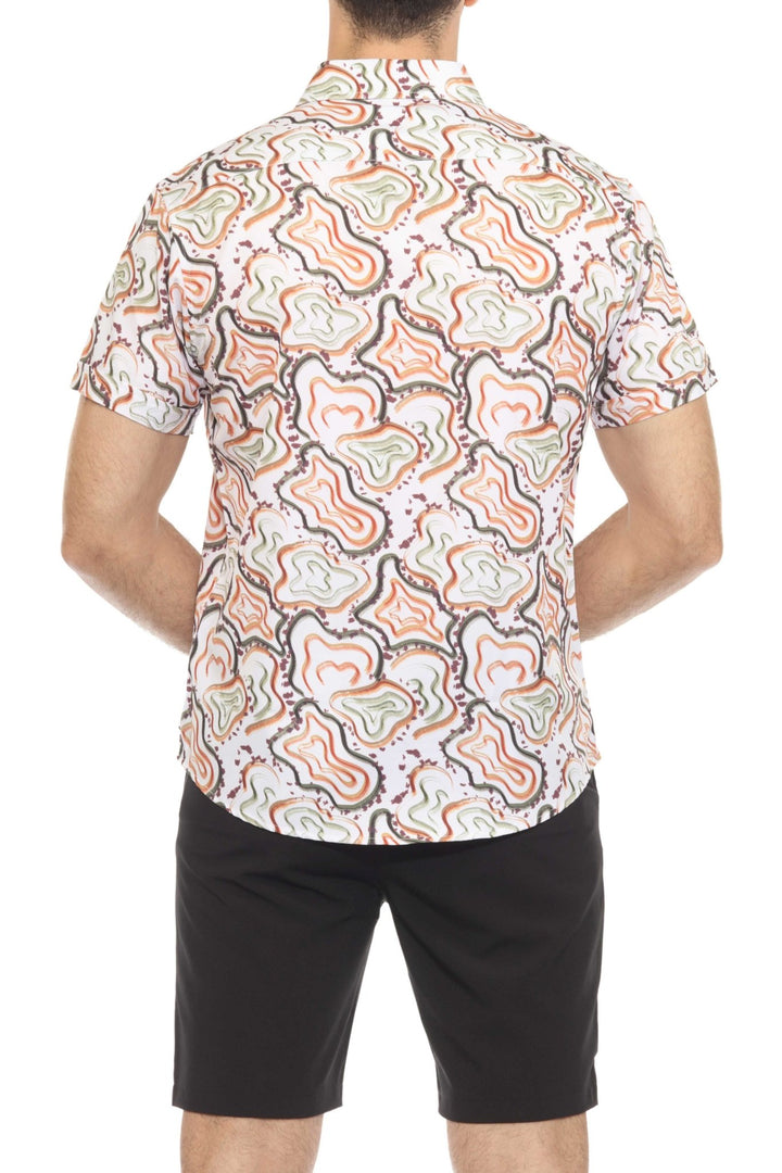 Men’s Multi Abstract Short Sleeve Stretch Shirt - Especially Yours