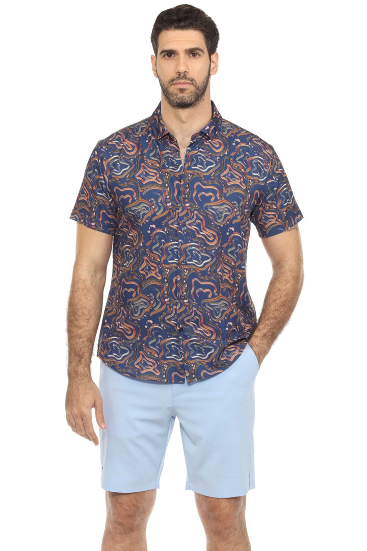 Men’s Radiant Abstract Short Sleeve Stretch Shirt - Especially Yours
