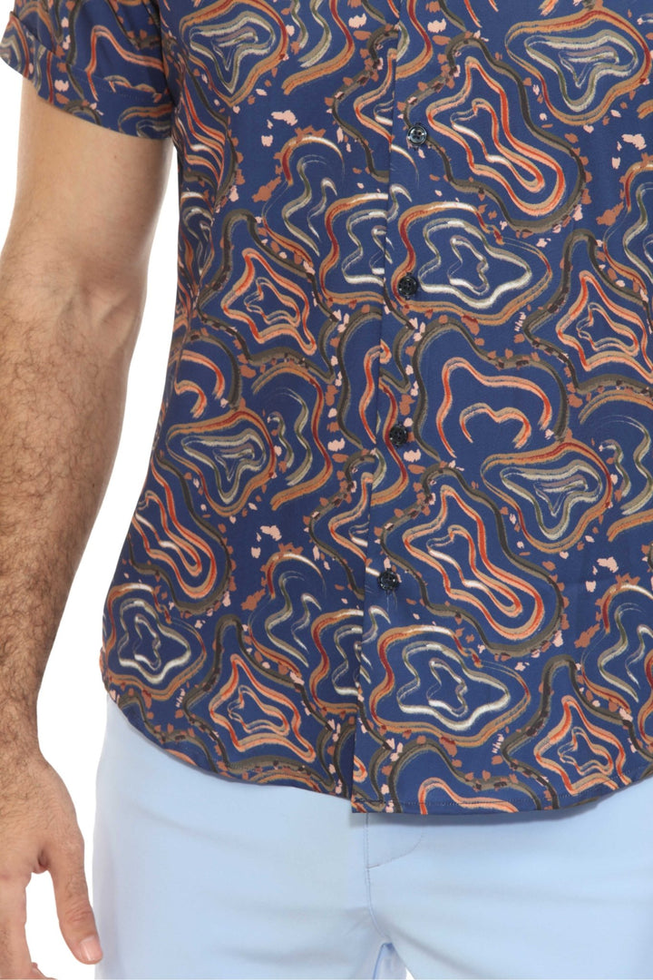 Men’s Radiant Abstract Short Sleeve Stretch Shirt - Especially Yours