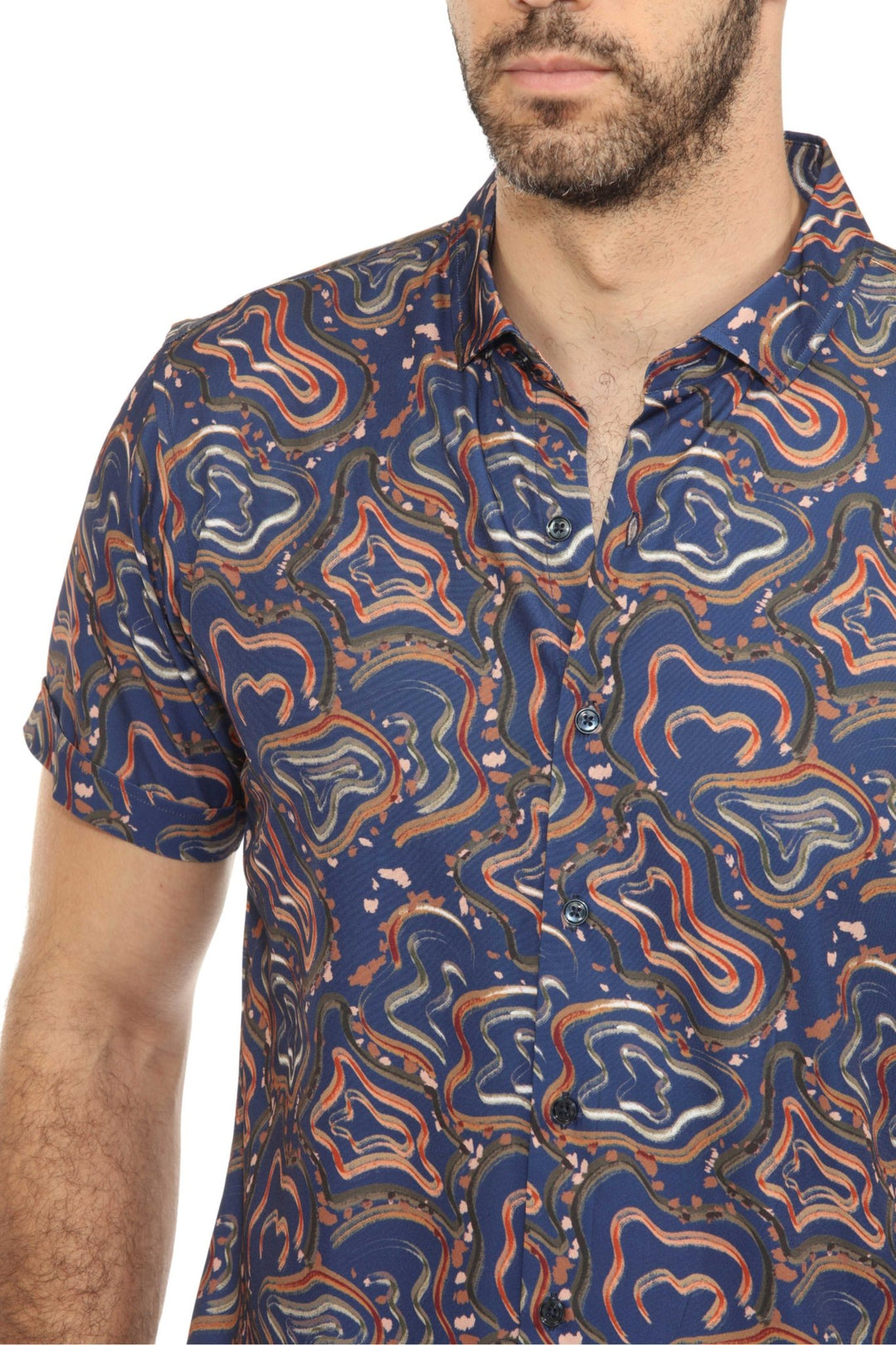 Men’s Radiant Abstract Short Sleeve Stretch Shirt - Especially Yours