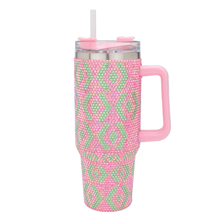 Bling Studded Abstract Patterned 40oz Stainless Steel Tumbler - Especially Yours