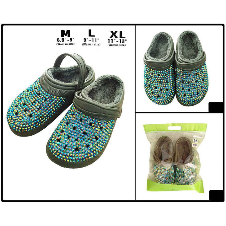 Bling Solid Faux Fur Rubber Sandals - Especially Yours