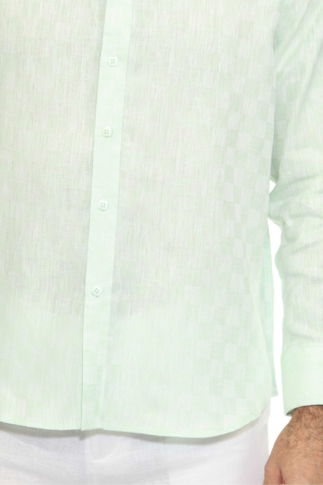 Men’s 100% Linen Long Sleeve Checkered Button - Down Shirt - Especially Yours