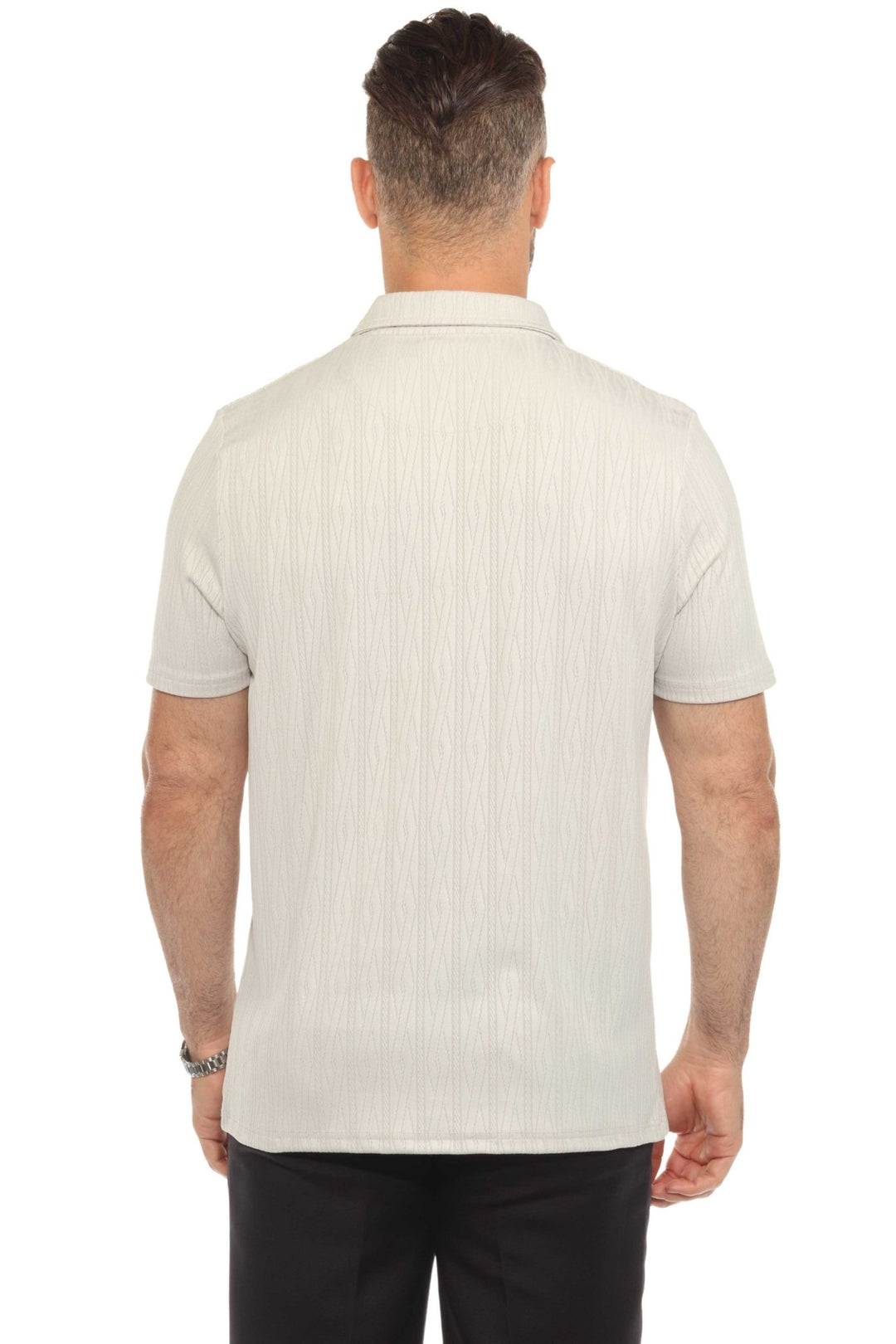 Men's Premium Stylish Polo Shirt with Modern Textured Pattern and Zipper Neckline - Especially Yours