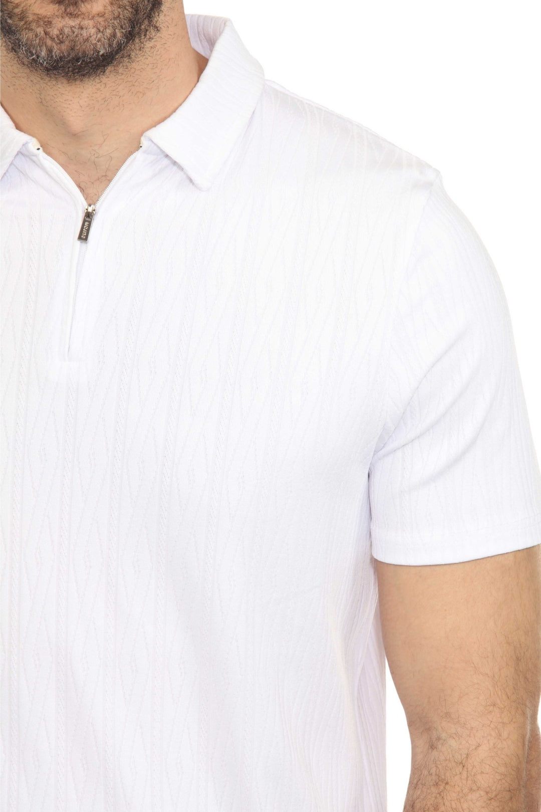 Men's Premium Stylish Polo Shirt with Modern Textured Pattern and Zipper Neckline - Especially Yours