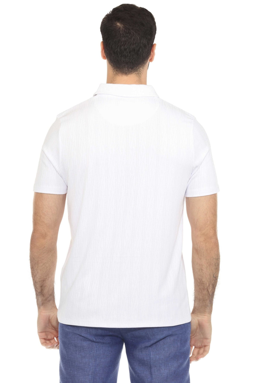 Men's Premium Stylish Polo Shirt with Modern Textured Pattern and Zipper Neckline - Especially Yours