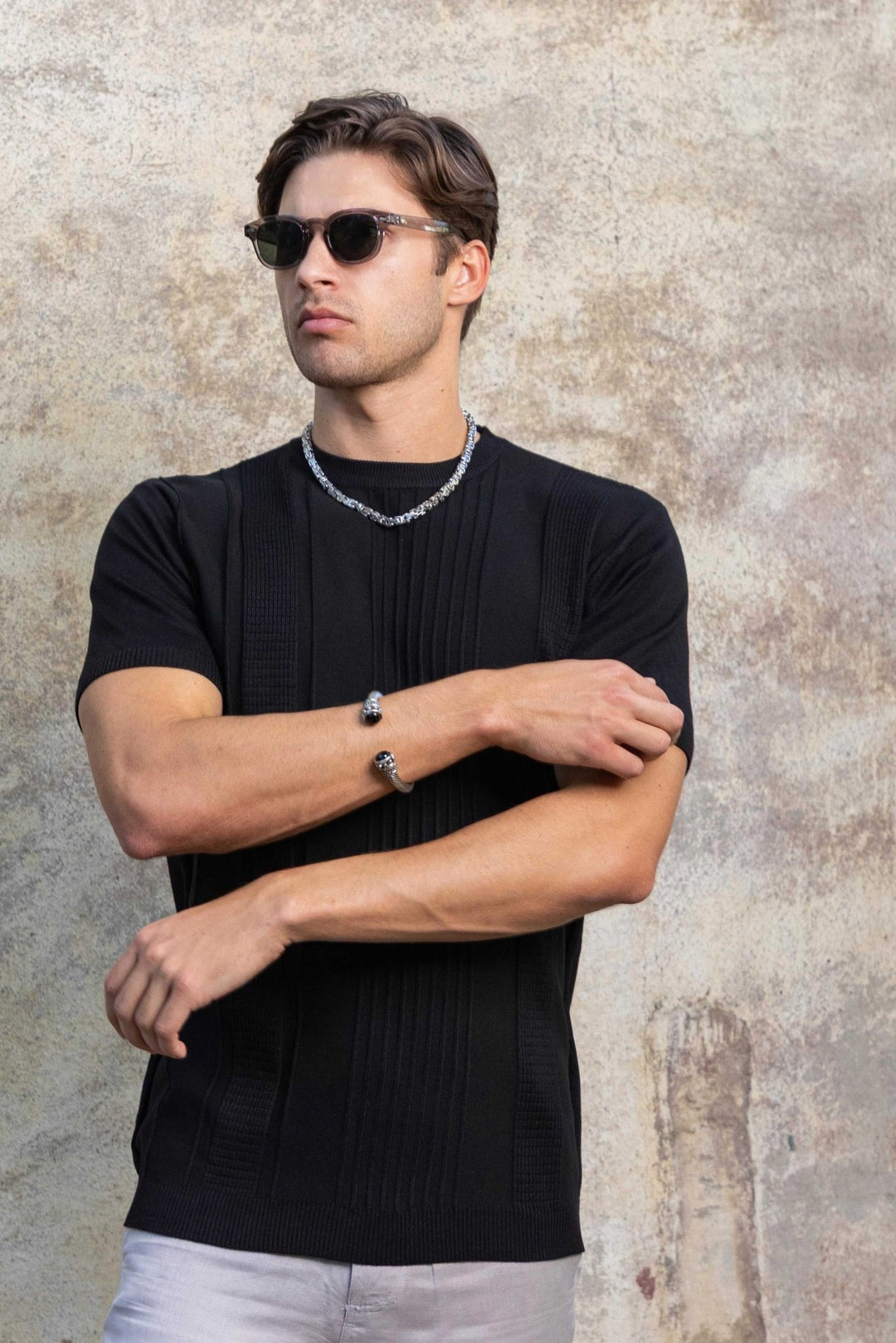 Men's Stylish Premium Knit Textured T-Shirt - Especially Yours