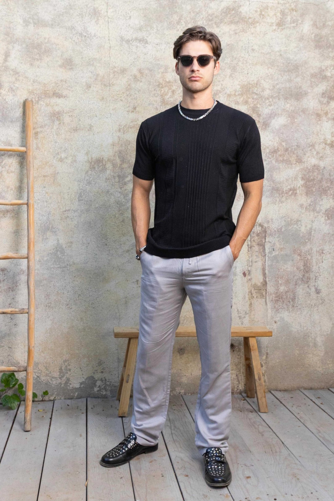 Men's Stylish Premium Knit Textured T-Shirt - Especially Yours