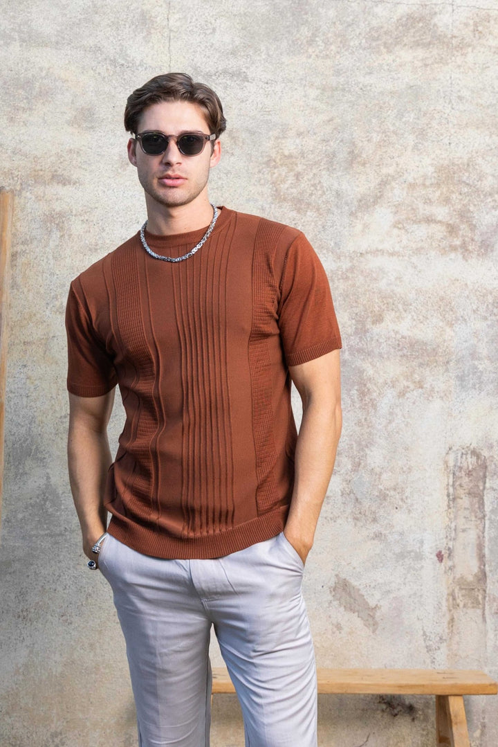 Men's Stylish Premium Knit Textured T-Shirt - Especially Yours