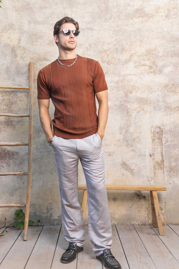 Men's Stylish Premium Knit Textured T-Shirt - Especially Yours