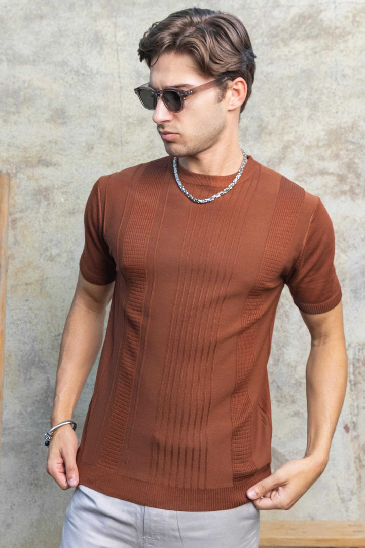 Men's Stylish Premium Knit Textured T-Shirt - Especially Yours