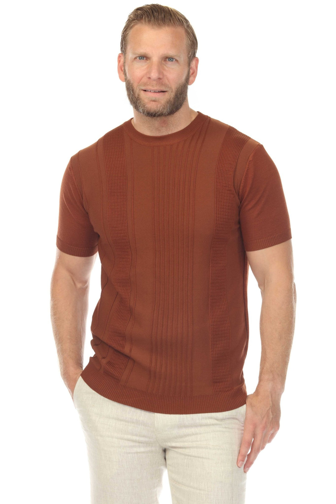 Men's Stylish Premium Knit Textured T-Shirt - Especially Yours