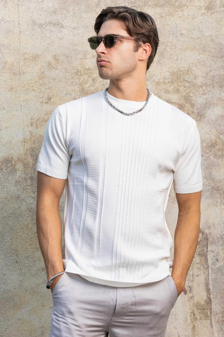 Men's Stylish Premium Knit Textured T-Shirt - Especially Yours