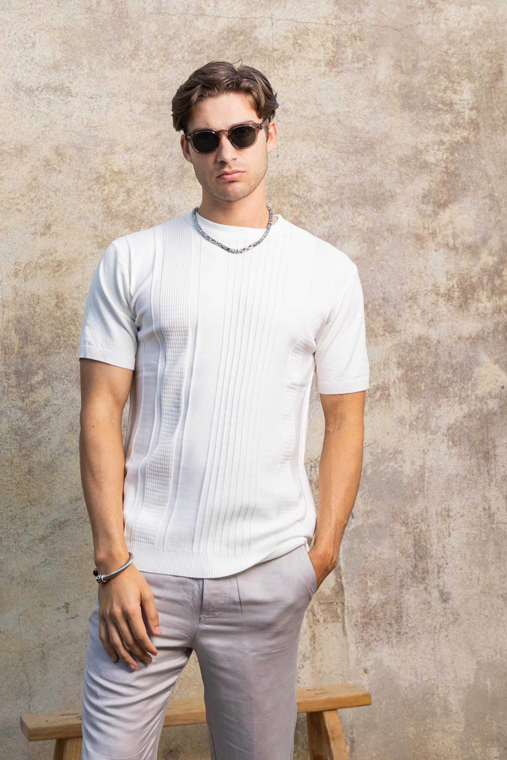 Men's Stylish Premium Knit Textured T-Shirt - Especially Yours