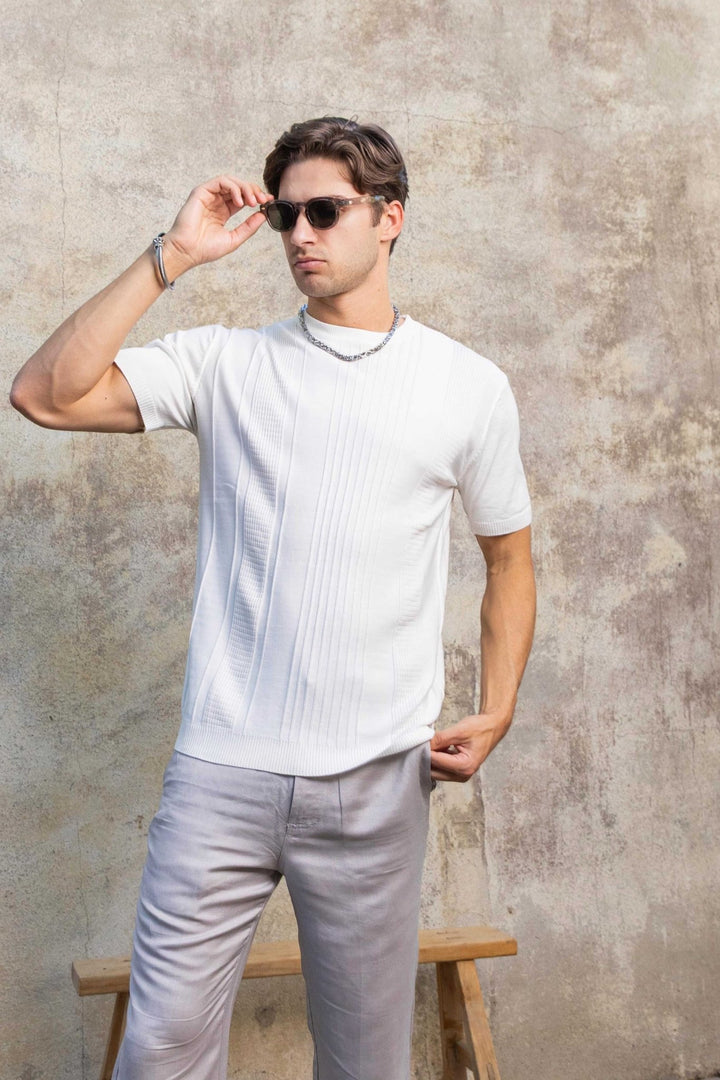 Men's Stylish Premium Knit Textured T-Shirt - Especially Yours