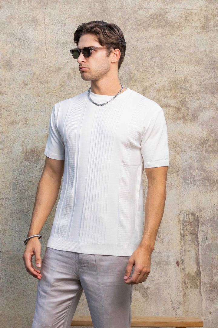 Men's Stylish Premium Knit Textured T-Shirt - Especially Yours