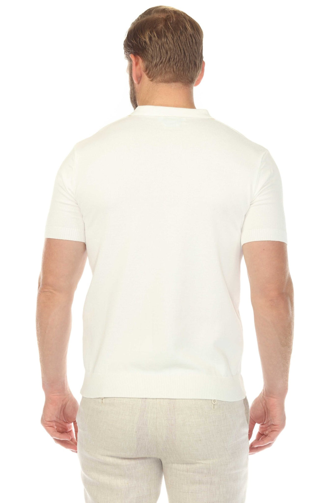 Men's Stylish Premium Knit Textured Polo Shirt with Stripe Accents - Especially Yours