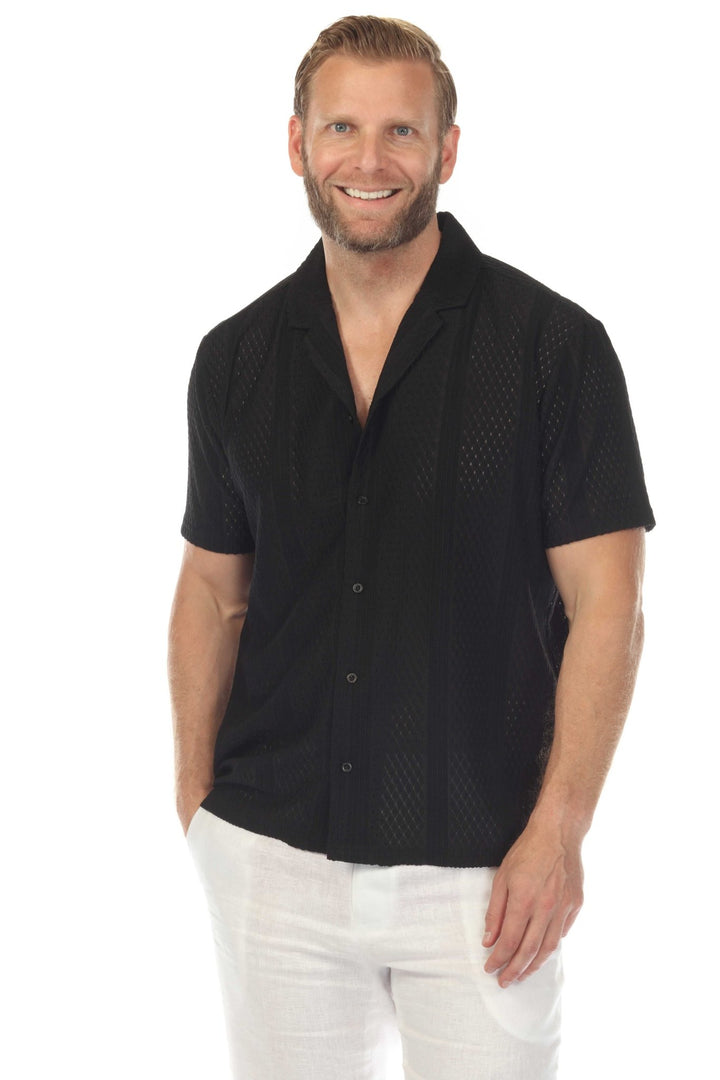 Men's Textured Button Down Knit Shirt - Especially Yours