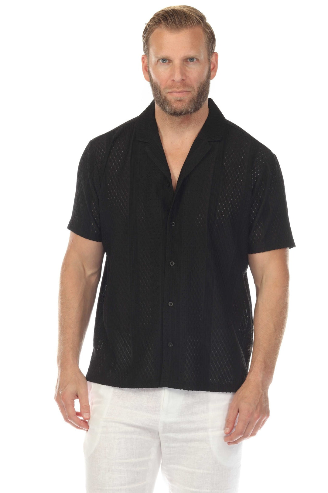 Men's Textured Button Down Knit Shirt - Especially Yours