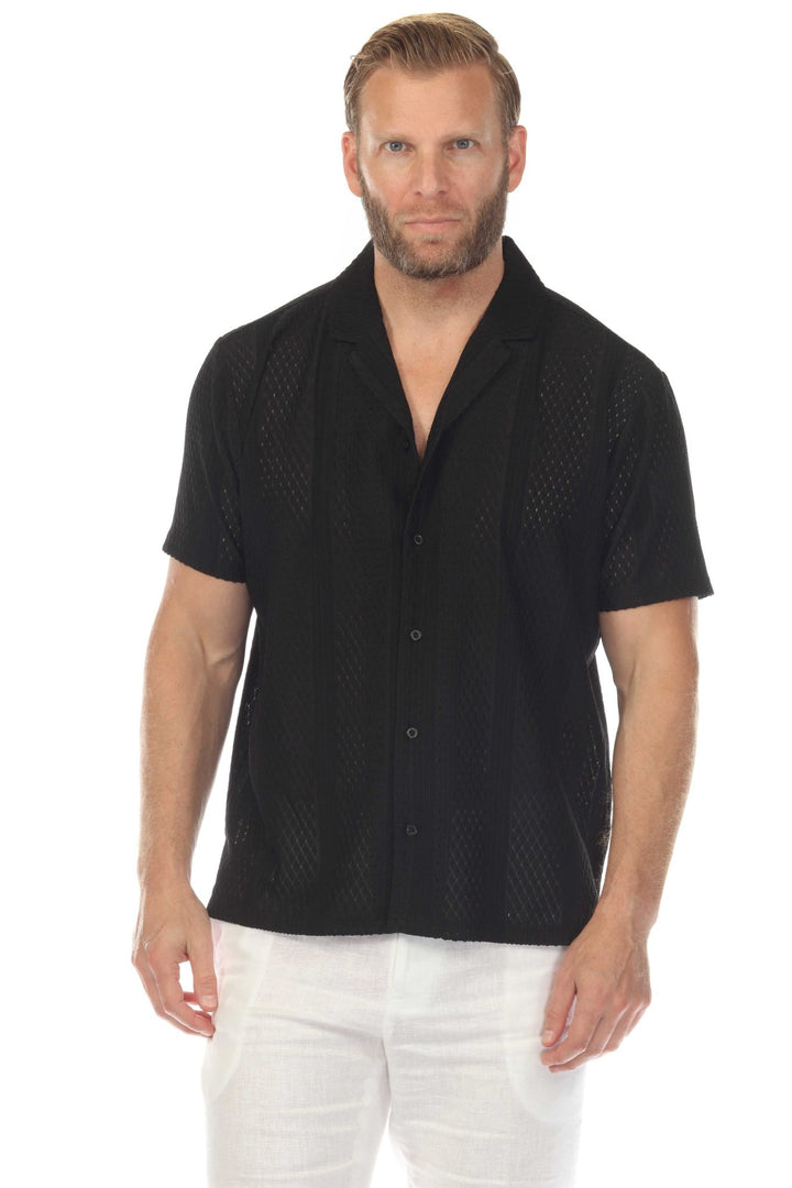 Men's Textured Button Down Knit Shirt - Especially Yours