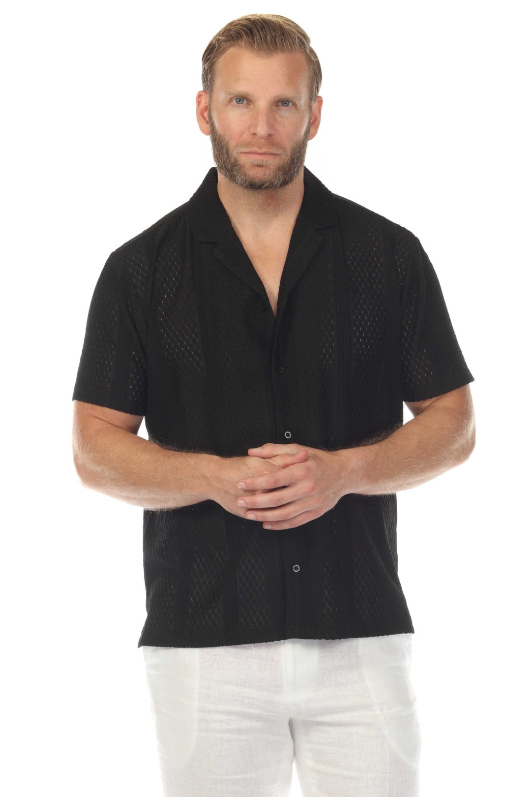 Men's Textured Button Down Knit Shirt - Especially Yours