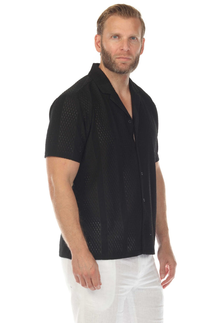 Men's Textured Button Down Knit Shirt - Especially Yours