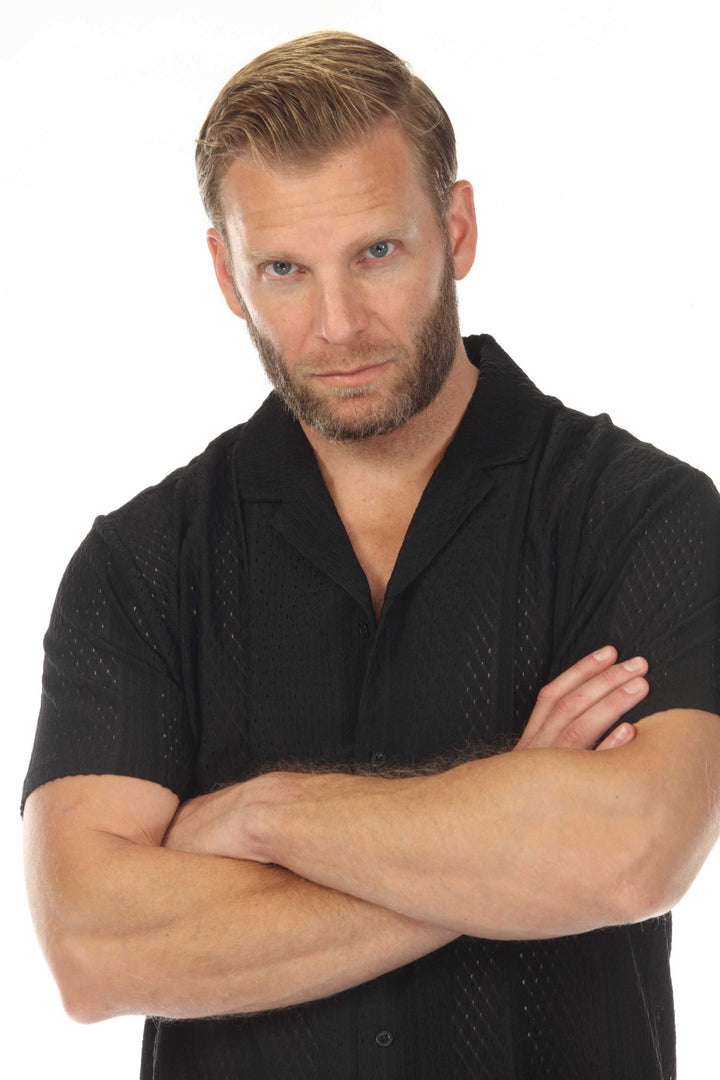 Men's Textured Button Down Knit Shirt - Especially Yours