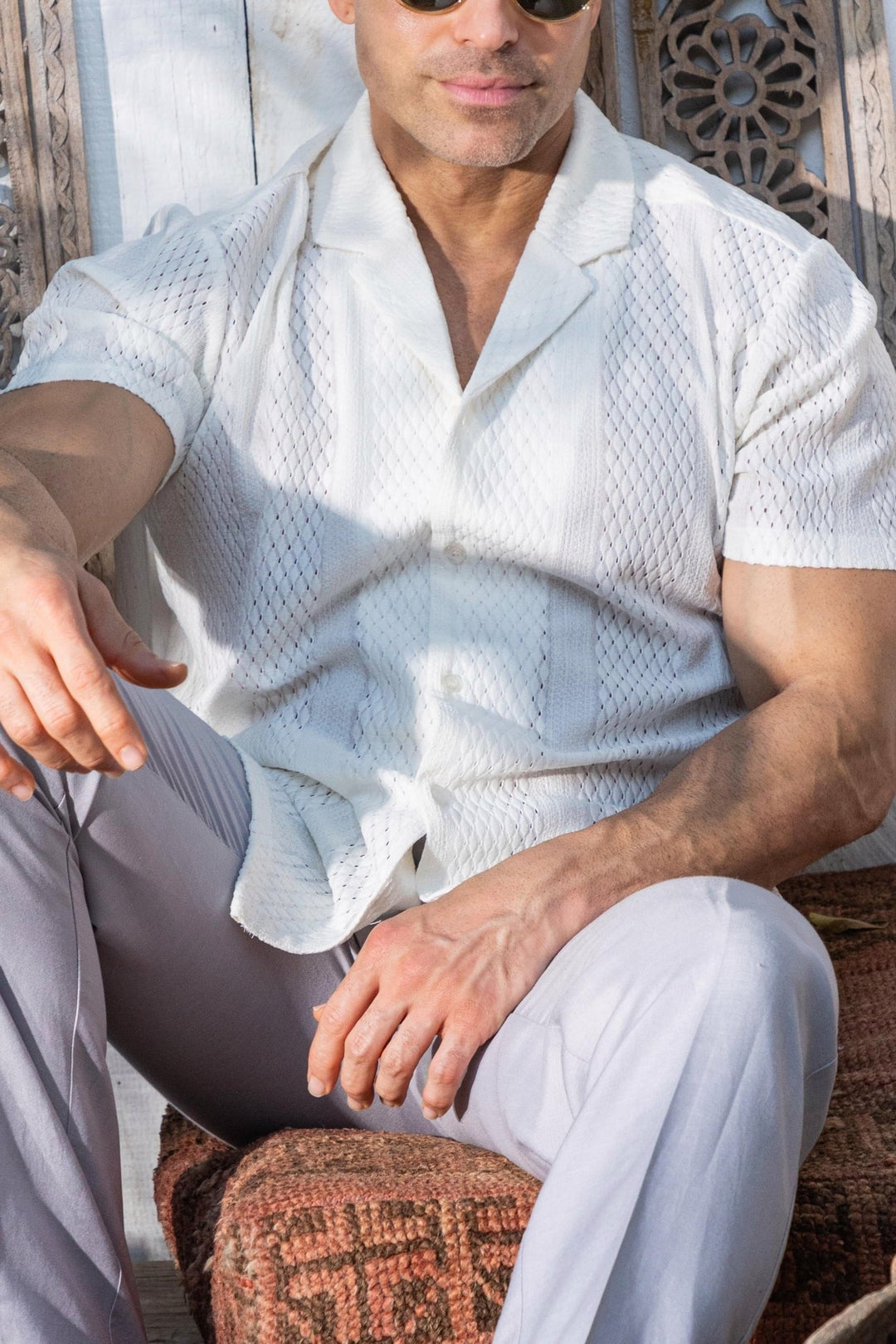 Men's Textured Button Down Knit Shirt - Especially Yours