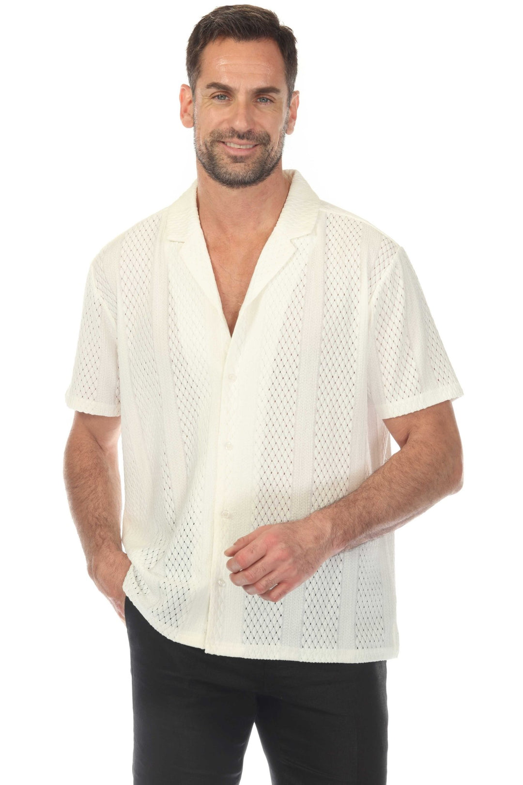 Men's Textured Button Down Knit Shirt - Especially Yours