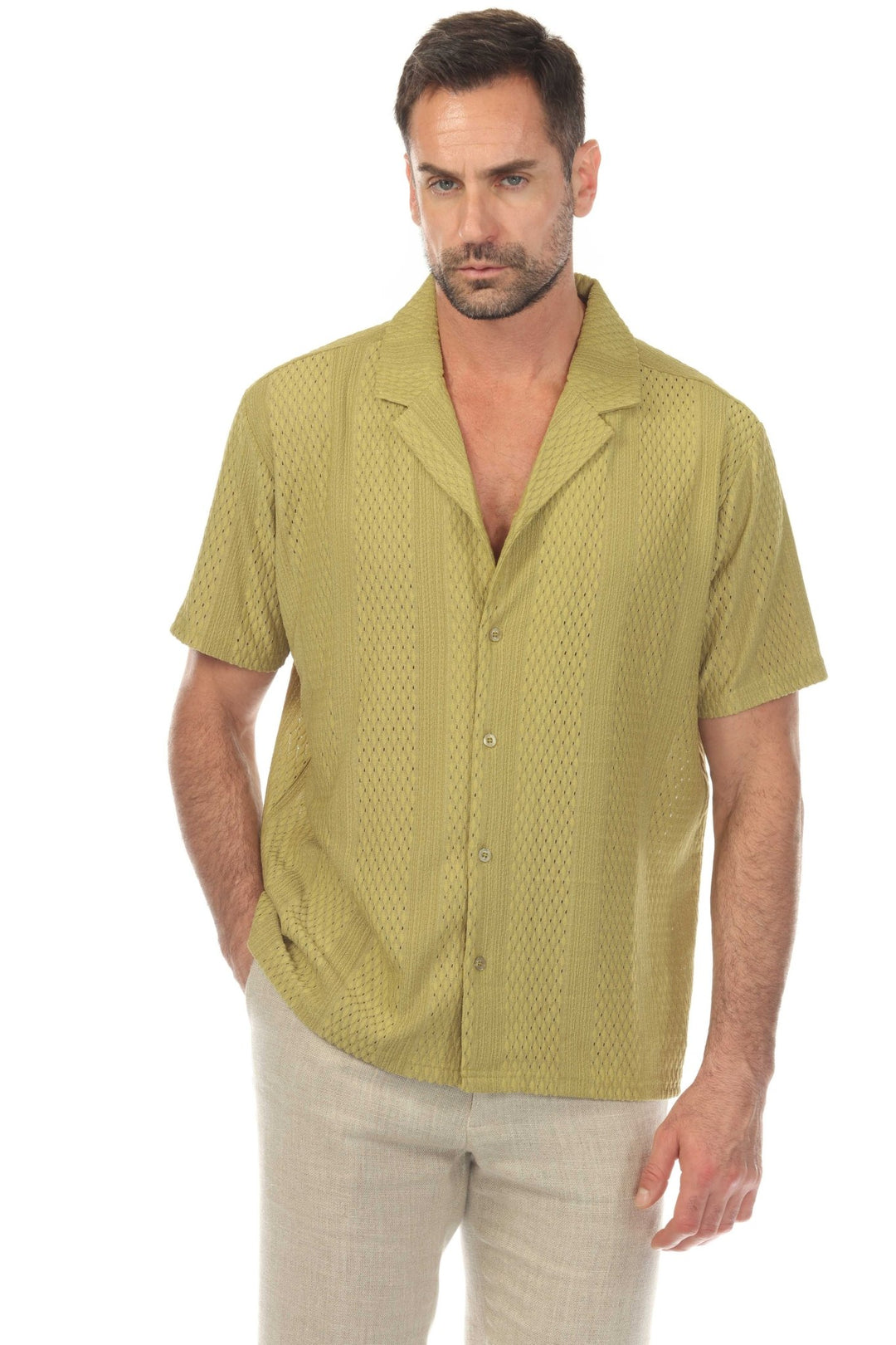 Men's Textured Button Down Knit Shirt - Especially Yours