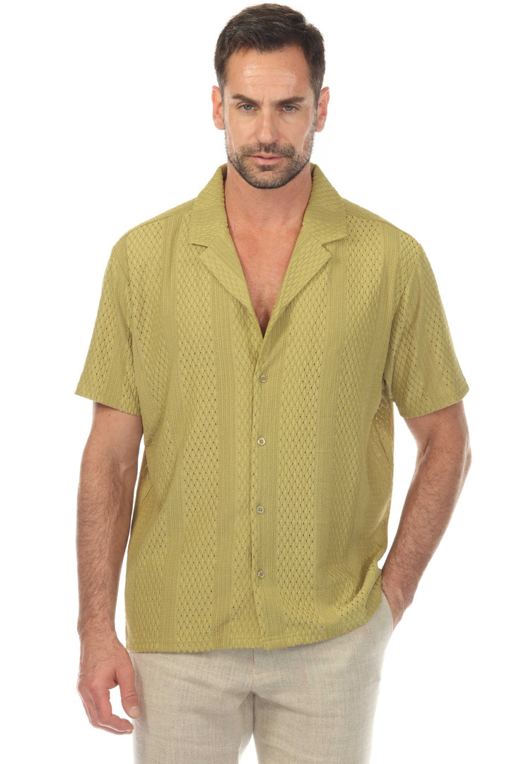 Men's Textured Button Down Knit Shirt - Especially Yours