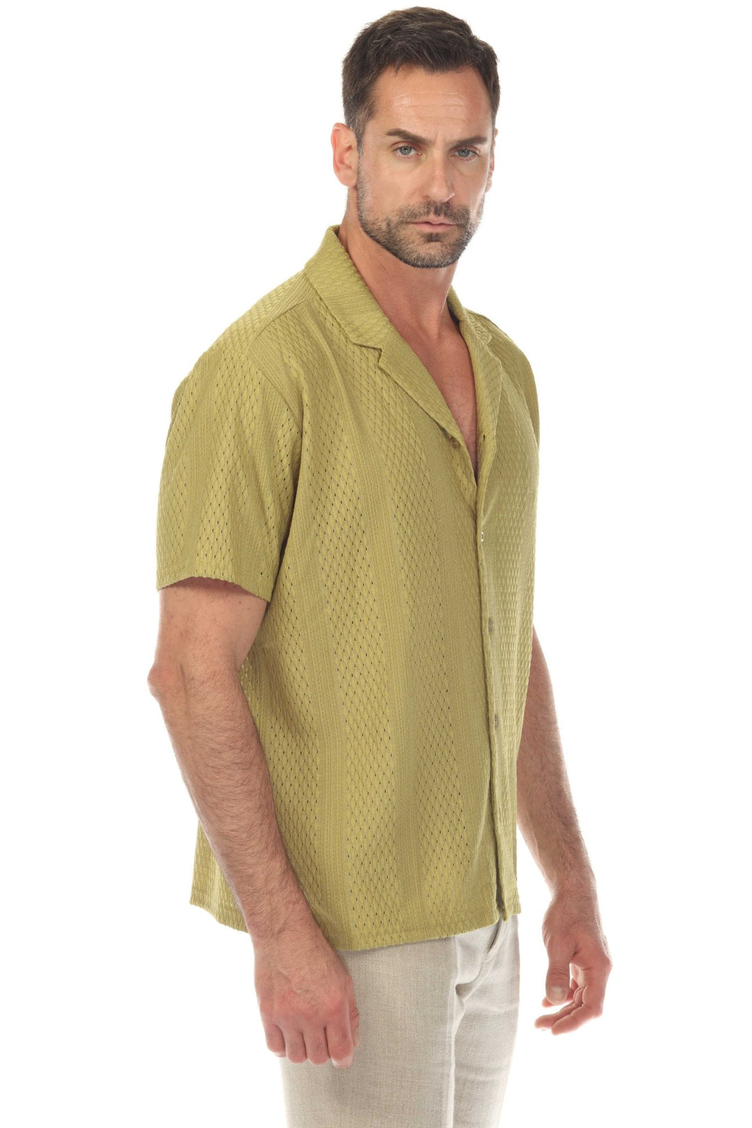 Men's Textured Button Down Knit Shirt - Especially Yours