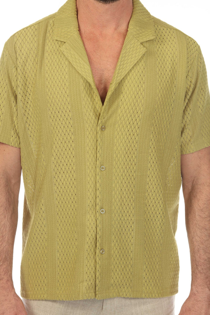 Men's Textured Button Down Knit Shirt - Especially Yours