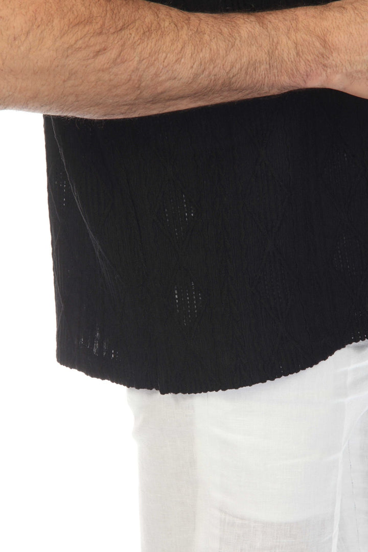 Men's Diamond Textured Button Down Knit Shirt - Especially Yours