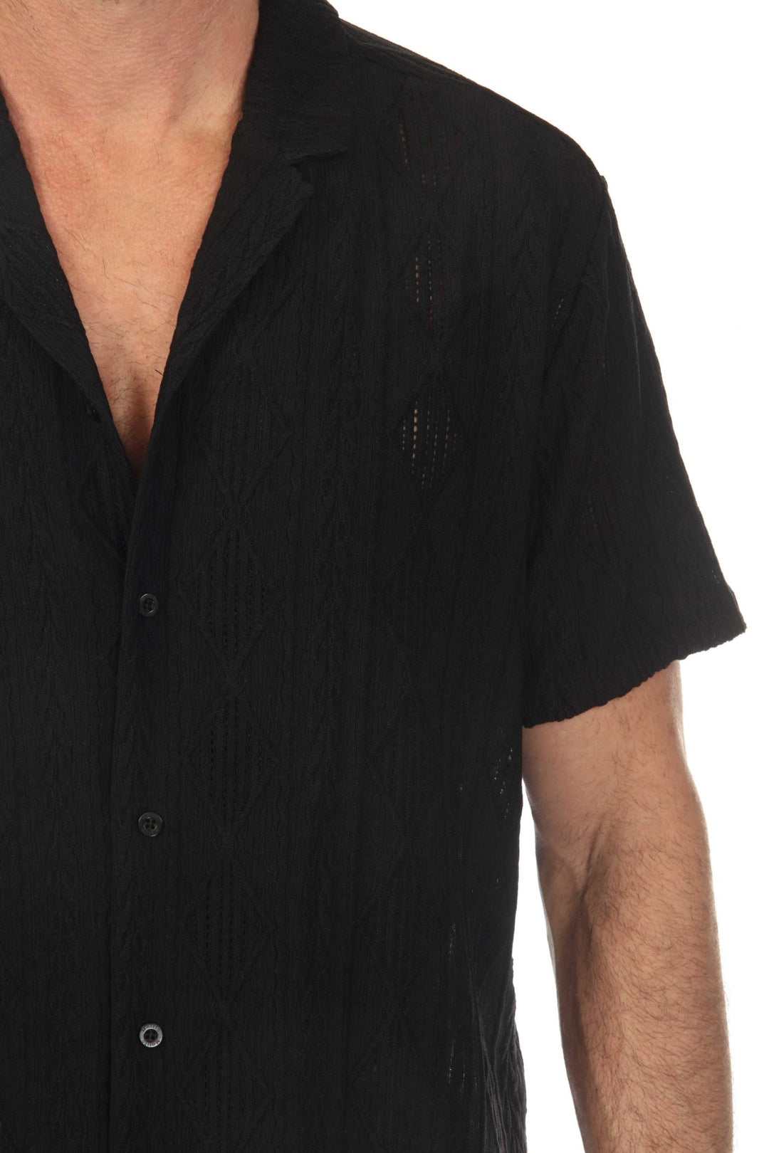 Men's Diamond Textured Button Down Knit Shirt - Especially Yours